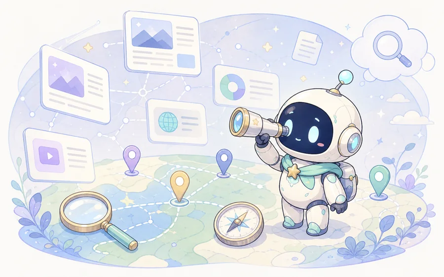 AIで調べものをする2Dイラスト