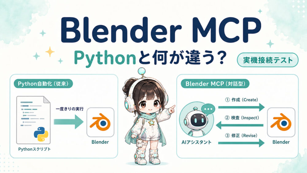 Blender MCPとは？Python自動化との違いを実機検証